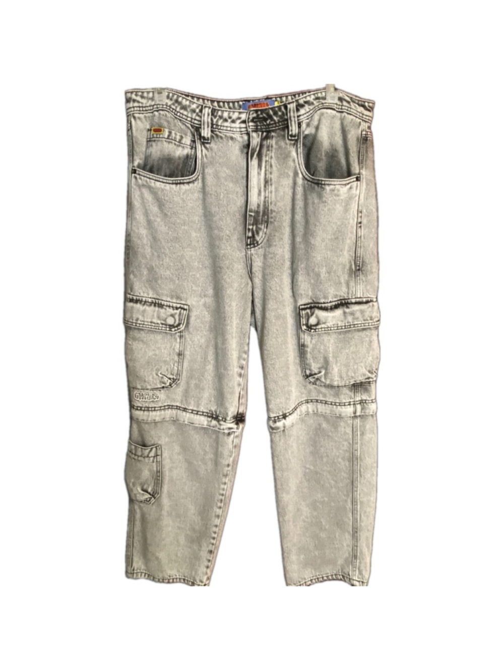 Empyre Grey Zip Off Cargo Jeans 36 Mens Y2K Baggy Convertible Skate Jort Denim